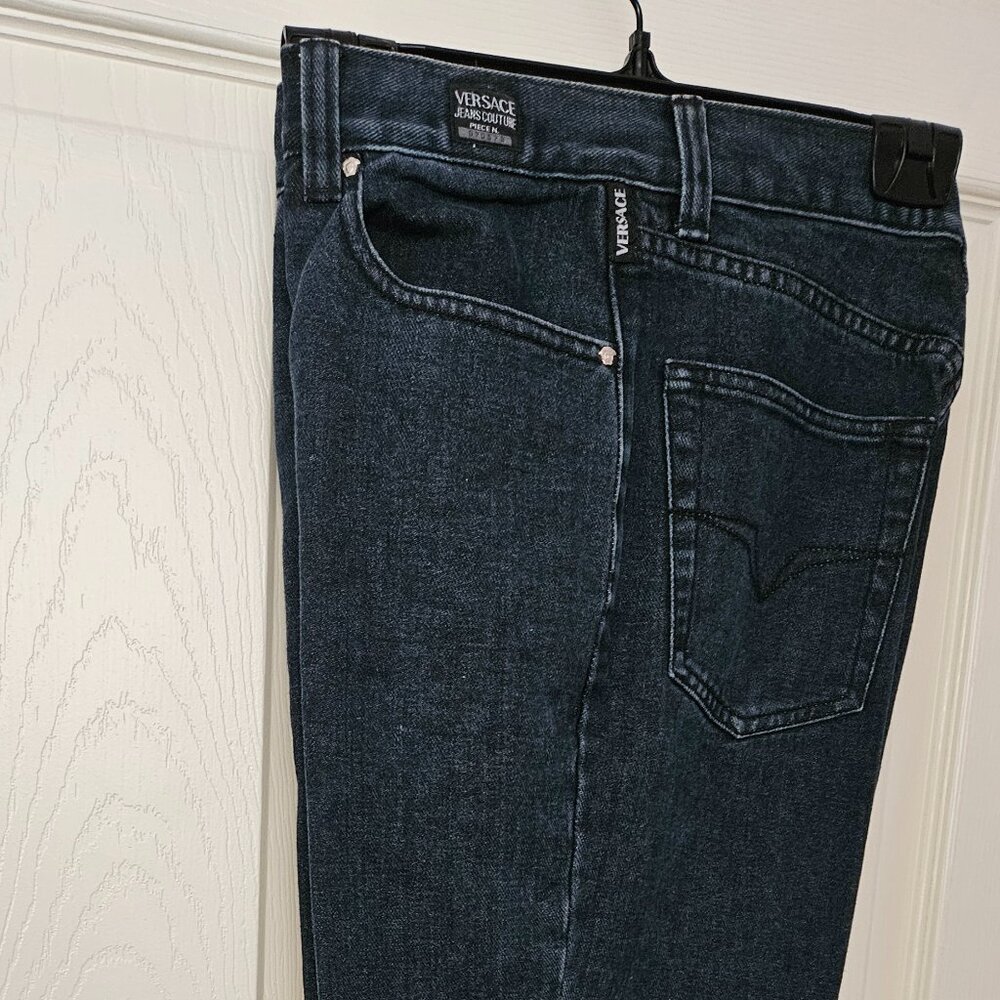 Versace women's denim mid-rise straight jeans - Picture 5 of 5